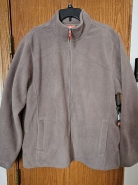 Ozark Trail Orange and Brown Fleece Jacket Tag Visible